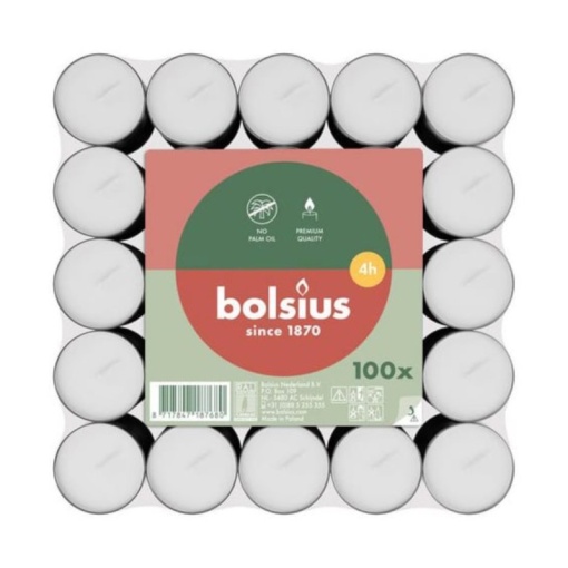 Lumanari pastile Bolsius ,100buc, timp ardere 3,5 h