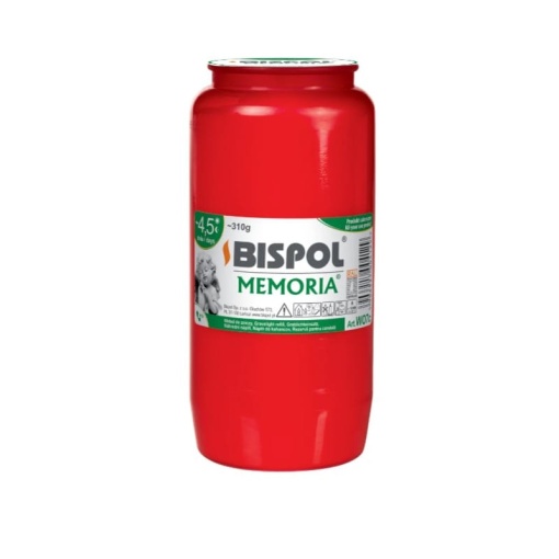 Candela rezerva Bispol W07, capac tipla, rosu, timp ardere 4~5 zile
