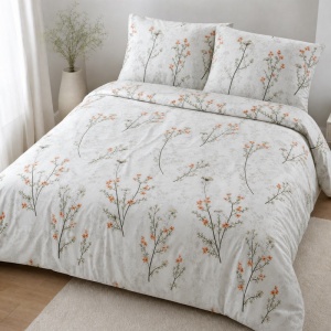 Lenjerie pat dublu, 2 persoane, bumbac 100%, Ranforce, 4 piese, Rosalia