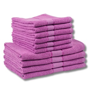 MegaPack 10 Prosoape Bumbac 100% Lila – 6 Față/Mâini + 4 Corp S48
