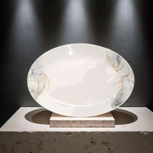 Platou oval, opal, Grey 34cm