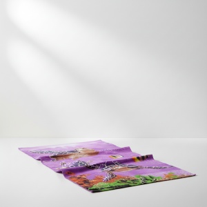 Prosop de plaja, uscare rapida Broasca testoasa 70 x 137 cm, 100% microfibra - Img 3