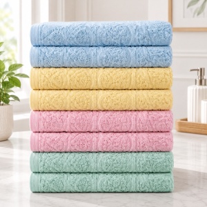 Set 10 Prosoape Bumbac 100%, 500 g/m² color – Față/Mâini