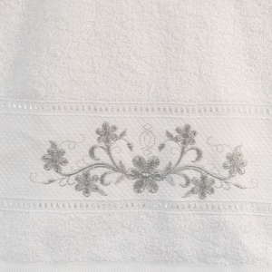 Set 10 prosoape parastase si inmormantari de fata, albe, Ely, 50x90, bumbac, 400G/M² - Img 4