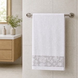 Set 10 prosoape parastase si inmormantari de fata, albe, parastas, 48x94cm, bumbac, 550G/M² - Img 3