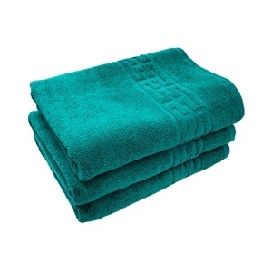 Set 3 Prosoape 70×130 cm Bumbac 550 gr/mp Greek Border Verde inchis - Img 2