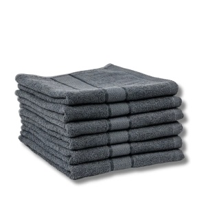 Set 4 Prosoape - Gri inchis, Bumbac 100%, - 50x90 cm. Ideale pentru Față și Mâini, Uscare Rapidă și Textură Pufoasă - 420g/mp - S45