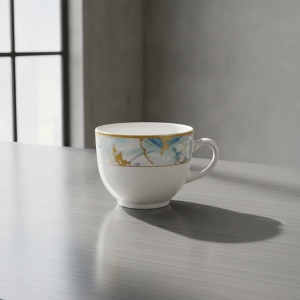 Set 6 farfurii si 6 cesti opal + 6 tacamuri inox Majestic Ocean - Img 3