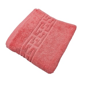 Prosop Bumbac 30×50cm Greek Border Coral 550 gr/mp