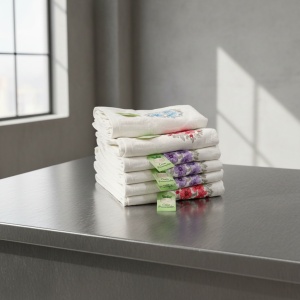 Set 10 prosoape parastase si inmormantari de fata, crem, 50x90, bumbac, 500G/M² - Img 2