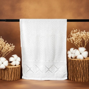 Set 10 prosoape parastase si inmormantari de fata, flower argintiu, 50x90, bumbac, 350G/M²