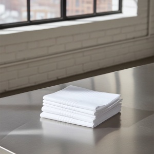 Set 12 batiste albe parastase si inmormantari, 40x40cm, barbatesti, bumbac 100% - Img 7