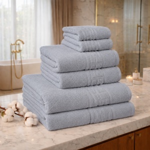 Set 12 Prosoape Bumbac 550g Hotel S108 Gri