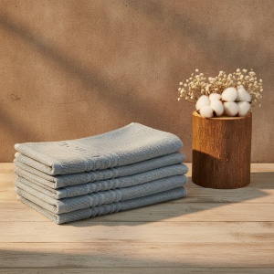 Set 12 Prosoape Bumbac Pieptanat, 30×50cm, 550gr/mp, Greek Border – Gri
