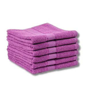 Set 4 Prosoape - mov, Bumbac 100%, - 50x90 cm. Ideale pentru Față și Mâini, Uscare Rapidă și Textură Pufoasă - 400g/mp - S43
