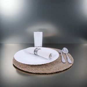 Set 6 farfurii, opal intinse albe