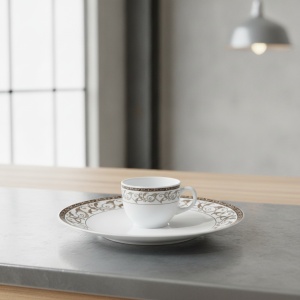 Set 6 farfurii si 6 cesti opal + 6 tacamuri inox Royale - Img 2