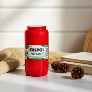 Candela rezerva Bispol W07, capac tipla, rosu, timp ardere 4~5 zile