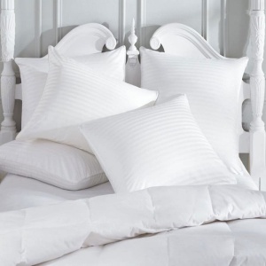 Lenjerie Damasc Soft Saten, pat dublu, alba, hoteliera, 2 persoane, bumbac satinat, 4 piese - Img 8
