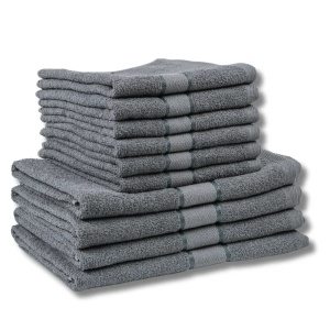 MegaPack 10 Prosoape Bumbac 100% Gri deschis – 6 Față/Mâini + 4 Corp S50