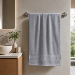 Prosop Gri, Bumbac 100%, - 50x90 cm. Ideal pentru Față și Mâini, Uscare Rapidă și Textură Pufoasă - 550g/mp GG