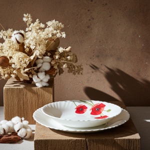 Serviciu masa din opal 18 piese Red Carnation - Img 6