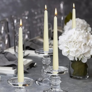 Set 10 lumanari conice, 24cm, albe, Aura Candles - Img 3
