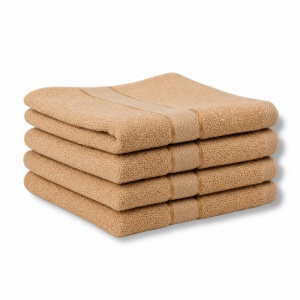 Set 4 Prosoape - cappucino, Bumbac 100%, - 50x90 cm. Ideale pentru Față și Mâini, Uscare Rapidă și Textură Pufoasă - 400g/mp - S42