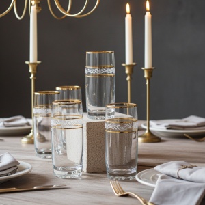 Set 6 pahare apa Lav Gold 390 ml - Img 2