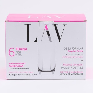 Set 6 pahare apa Lav Tuana 330 ml - Img 2