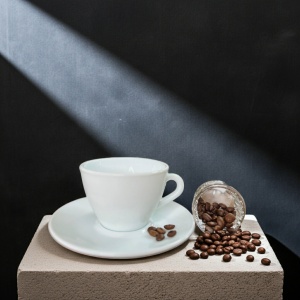 Set cafea din opal alb mat 12 piese