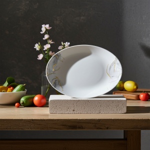 Platou oval, opal, Grey 34cm - Img 2