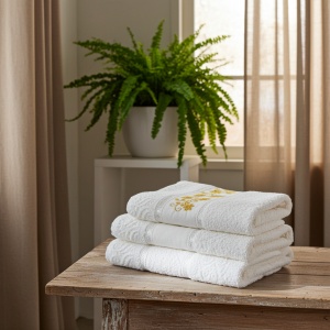 Set 10 prosoape parastase si inmormantari de fata, dantela, 50x90, bumbac , 450G/M² - Img 2