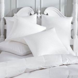 Set 5 Lenjerii Damasc Soft Saten, pat dublu, albe, hoteliere, 4 persoane, bumbac satinat, 4 pies - Img 8