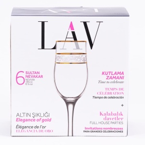 Set 6 pahare sampanie Lav Gold 195 ml - Img 3