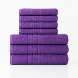 Set 7 Prosoape Bumbac 100%, 550 g/m² Mov – 4 Față/Mâini + 3 Corp S75 - Img 2