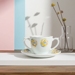 Set cafea din opal, 12 piese, Spiral