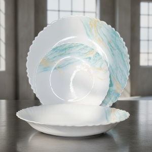 Serviciu masa din opal 18 piese , 6 persoane, Blue Marble - Img 2
