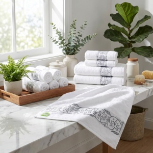 Set 10 prosoape parastase si inmormantari de fata, Dalia, 46x90, bumbac, 483G/M²
