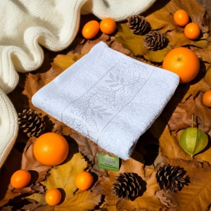 Set 10 prosoape parastase si inmormantari de fata, Hortensia, 46x90, bumbac, 483G/M² - Img 3