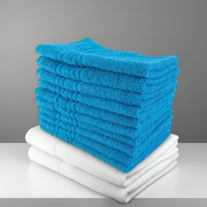 Set 12 prosoape, turcoaz, 30×50, hoteliere, bumbac 100%, 550G/M², Greek - Img 3