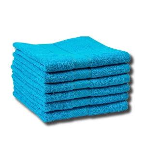 Set 4 Prosoape - turcoaz, Bumbac 100%, - 50x90 cm. Ideale pentru Față și Mâini, Uscare Rapidă și Textură Pufoasă - 420g/mp - S82