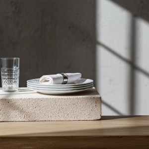 Set 6 farfurii, opal intinse albe - Img 2