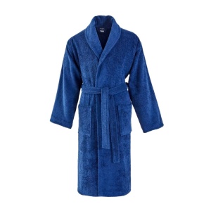 Halat de baie hotelier unisex, 420G/M², 100% bumbac, albastru
