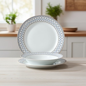 Serviciu masa din opal 18 piese Selina Blue - Img 3