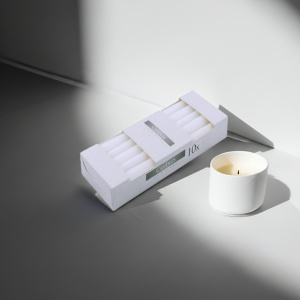Set 10 lumanari conice, 24cm, albe, Aura Candles - Img 2