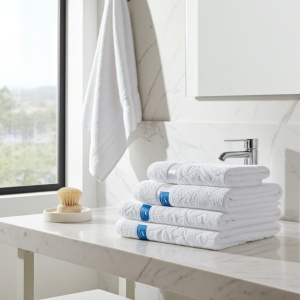 Set 10 prosoape parastase si inmormantari de fata, albe, parastas, 48x94cm, bumbac, 550G/M²