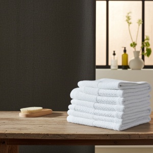 Set 10 prosoape parastase si inmormantari de fata, albe, Siena, 50x90, bumbac, 400G/M²