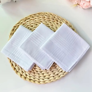Set 12 batiste albe parastase si inmormantari, 40x40cm, barbatesti, bumbac 100% - Img 3