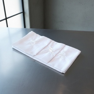 Set 12 batiste dama parastase si inmormantari, 27x27cm, brodate, bumbac 100% - Img 2